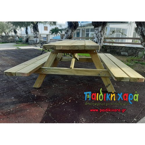 Ξύλινος τραπεζόπαγκος εξοχής 6-8 ατόμων (εμποτισμένη ξυλεία)